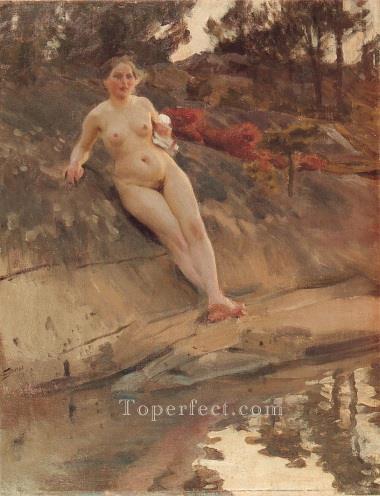 Sunbathing girl foremost Sweden Anders Zorn Oil Paintings